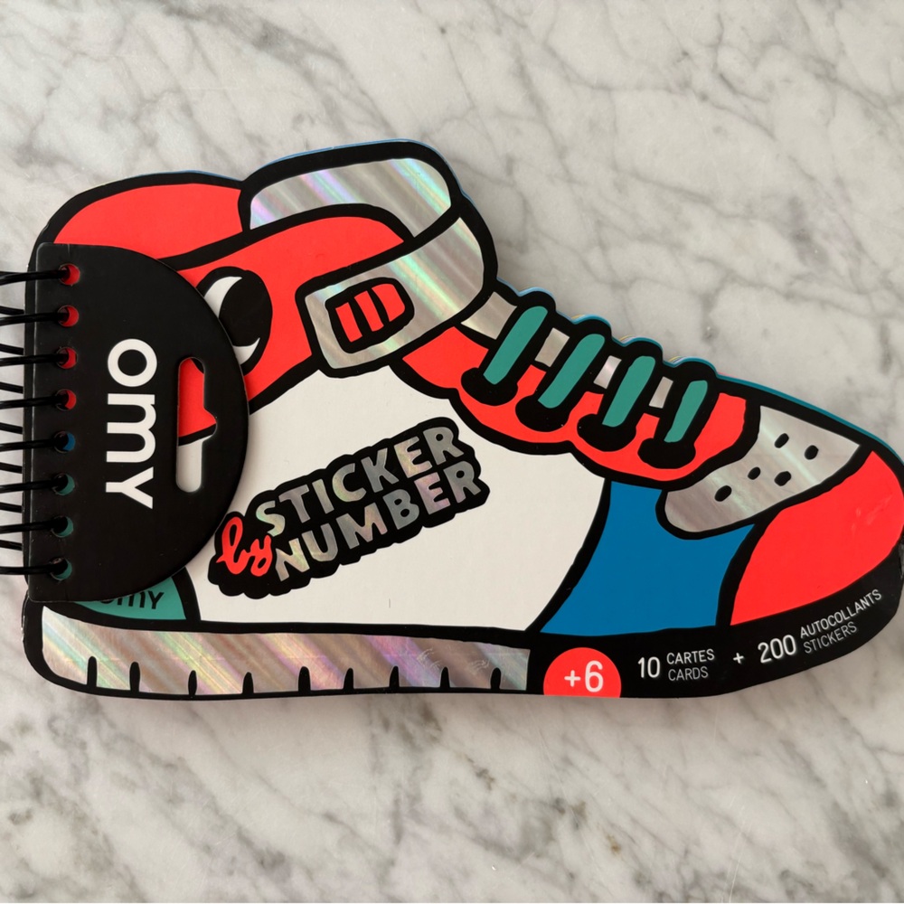 Colorful Shoe-Shaped Sticker by Number Book